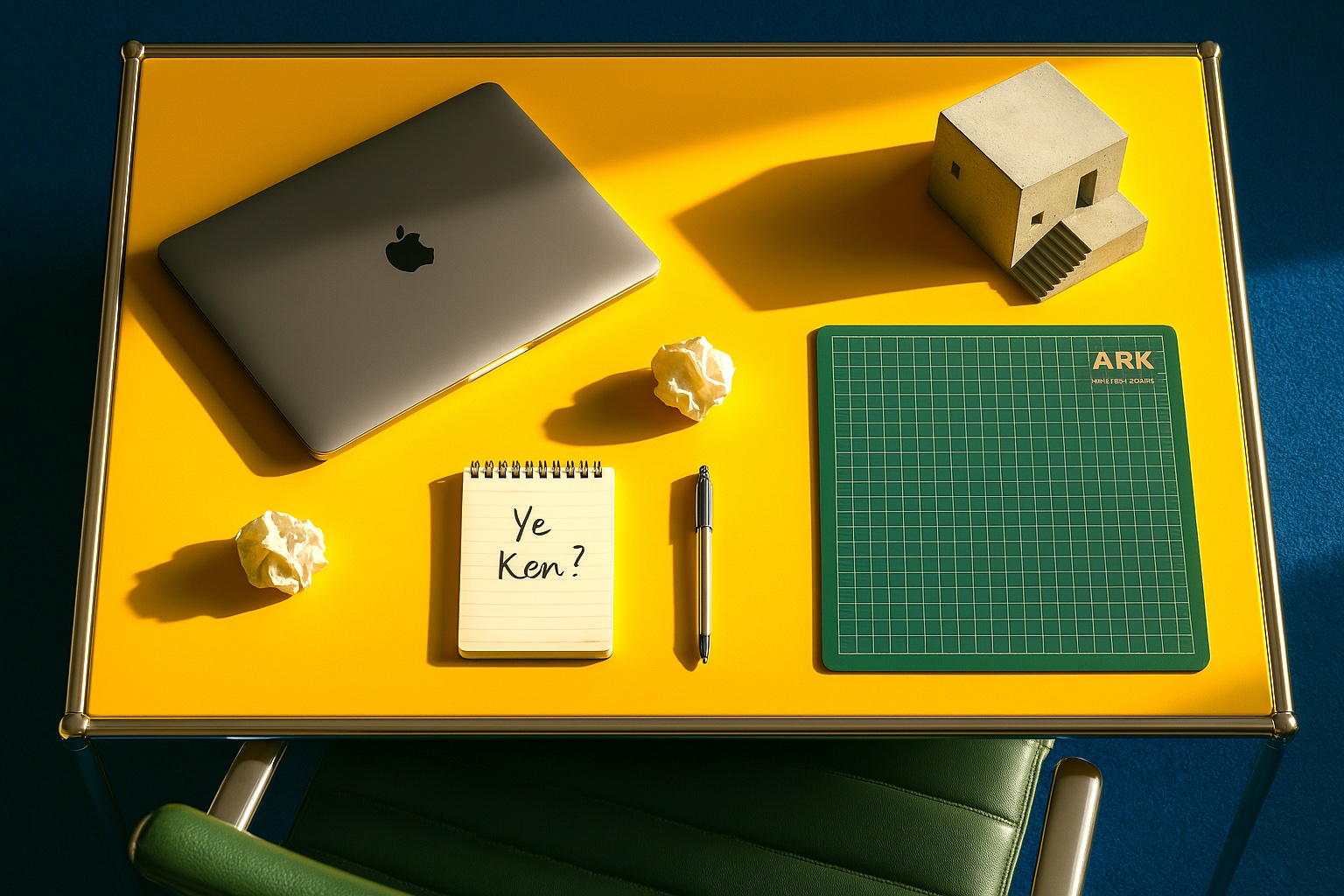 Desk flat lay with cultural strategy materials